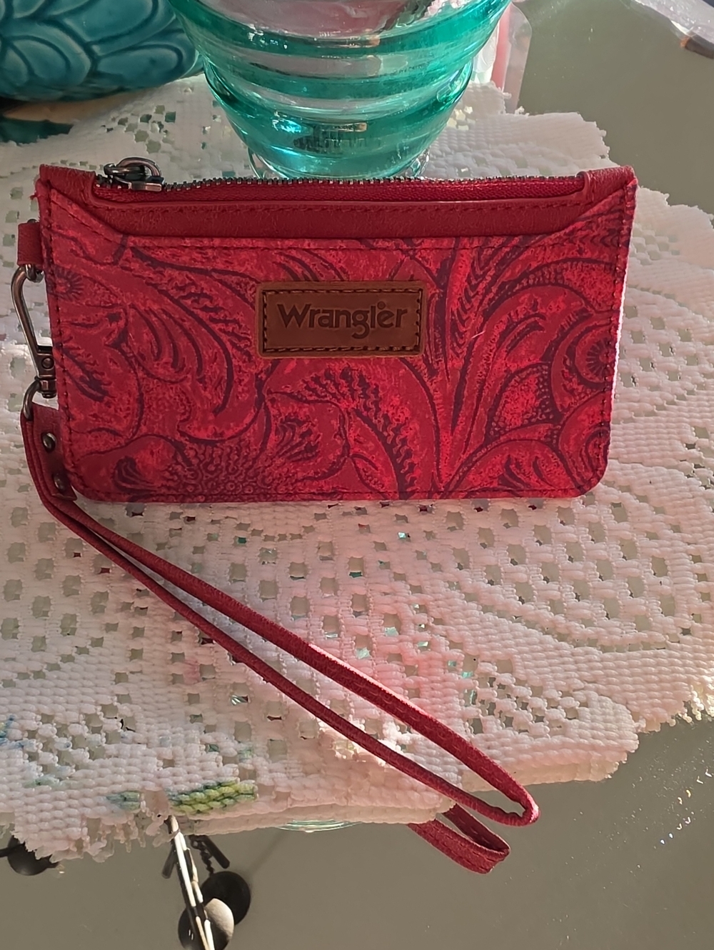 Wrangler Garnet Paisley Wristlet Clutch